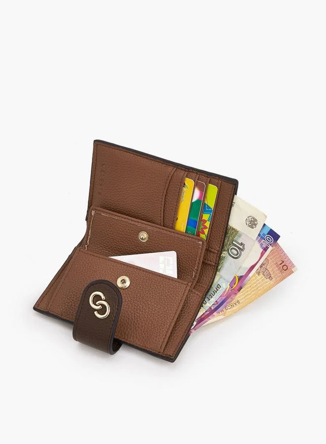 سيليست Monogram Embossed Wallet with Snap Button Closure